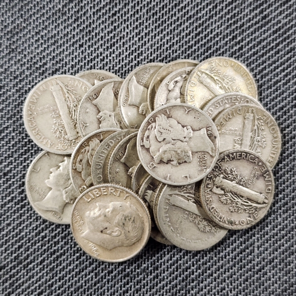 $2.00 Face Value in Assorted 90% Silver United States Dimes