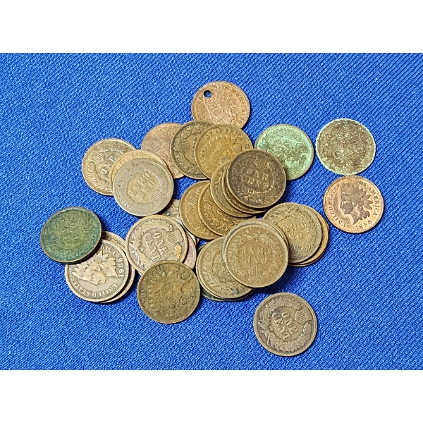 Lot of 36 Assorted Indian Head Cents