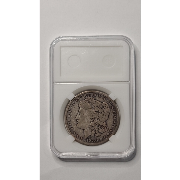 1880 90% Silver Morgan Dollar In Slab