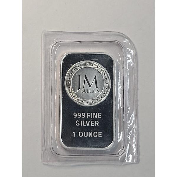 Sealed JM Bullion One Troy Ounce .999 Fine Silver Bar