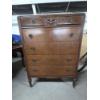 Image 1 : Pretty Vintage Solid Wood 4' 5'' x 19'' x 33'' Chest Of Drawers. Clean! Easy Pull Drawers! 