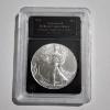 Image 1 : 2024 American Eagle 1 Oz 999 Fine Silver Round in Bradford Exchange Slabbed Authenticated BU