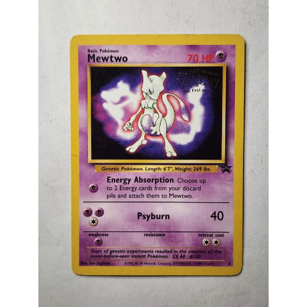 Vintage Mewtwo #3 Black Star Promo Rare Warner Bros. First Movie Pokemon Trading Card