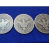 Image 6 : x3 Silver Barber Half Dollars: KEY DATE: 1905-O, 1908-O, 1906-D