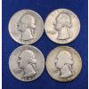 Image 2 : Lot of 12 Assorted Year 90% Silver Washington Quarters, FV $3.00