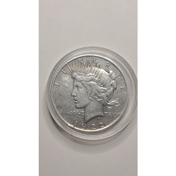 1922 90% Silver Peace Dollar In Coin Capsule