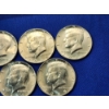 Image 4 : x5 Assorted Years Kennedy Half Dollars 40% Silver FV: $2.50 and Coin Tube
