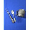 Image 4 : James W. Tufts Sterling Silver Mug, Spoon, and Meat Fork - 283 grams