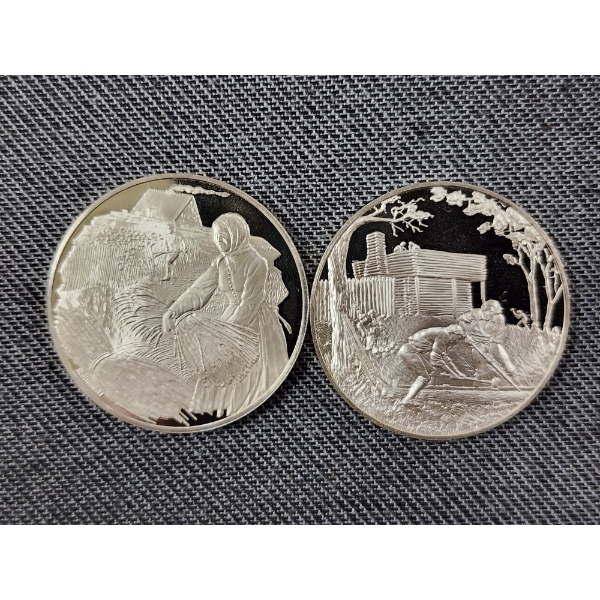 Two Sterling Silver Postmasters of America Commemorative Silver Rounds Weighing 49 Grams TOTAL!