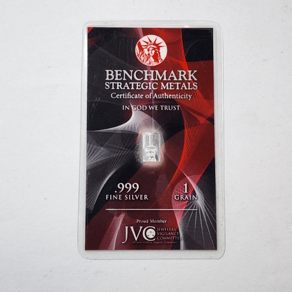 Benchmark Strategic Metals 1 Grain .999 Fine Silver Bar