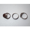 Image 3 : Sterling Silver Heart and Flower Pin and 3 Rings - Total Weight: 27.7g