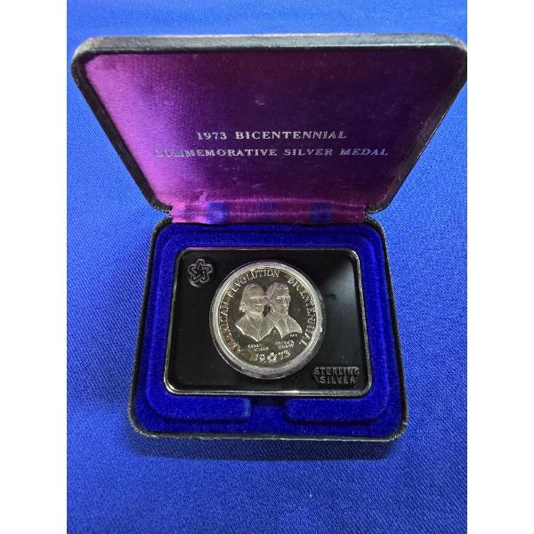 1973 Bicentennial Commemorative Sterling Silver Metal with Display Box