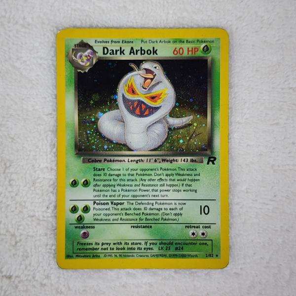 Dark Arbok 2/82 Holo Rare Vintage Pokemon Trading Card ~ See Photos!