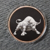 Image 2 : One Troy Ounce .999 Fine Copper Round ~ Colorized Black Ft. Bear On One Side & Bull on The Other