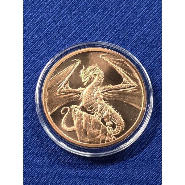 World of Dragons 1 oz .999 Fine Copper Round "The Welsh" in Capsule