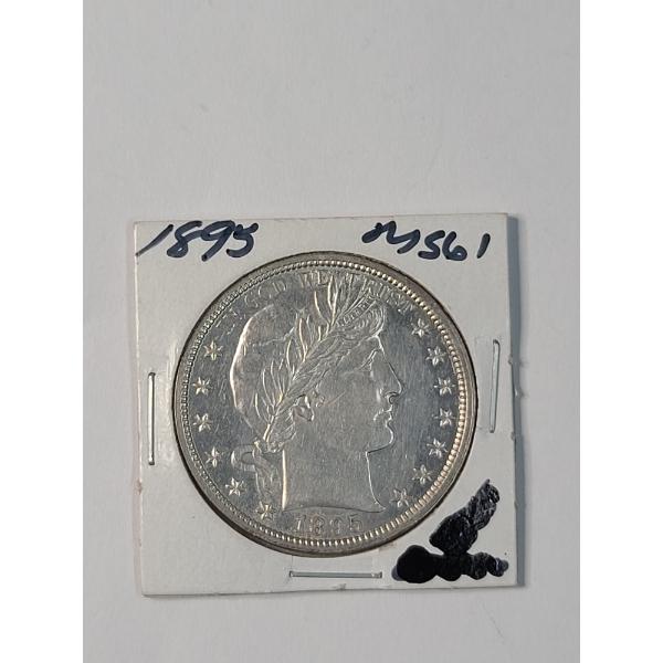 Beautiful United States 1895 Barber 90% Silver Half Dollar 