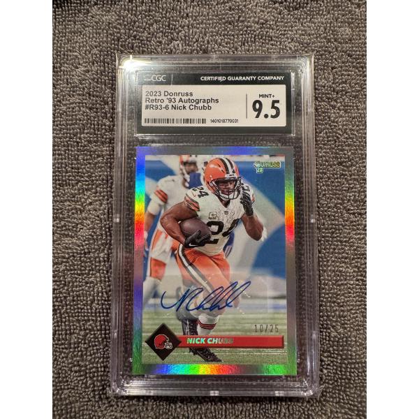 2023 Donruss Retro '93 Autographs Browns Nick Chubb Autographed Card - 9.5 Card - 10 Autograph