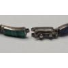 Image 5 : Stamped "970" Silver Green Malachite & Blue Lapis Lazuli 7.5" Bracelet (Missing Hinge Pin) - 12g