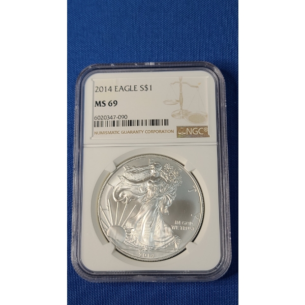 2014 NGC MS 69 1 oz .999 Fine Silver American Eagle