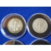 Image 2 : x6 Assorted Years 90% Silver Walking Liberty Half Dollars in Capsules FV: $3.00