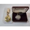 Image 1 : Two Pocket Watches: Gold-Tone Unique Open Design & Silver-Tone Montana Silversmiths Star Design