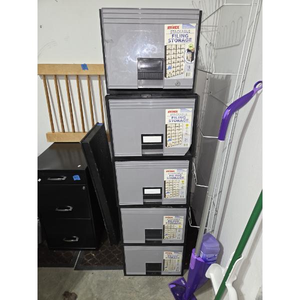 Five Like New Stackable File Boxes 15"x23"