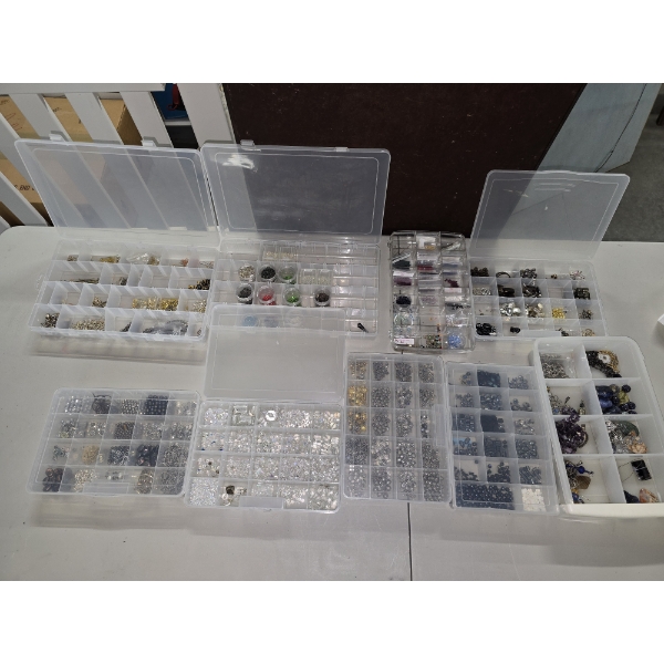 Huge Lot of Jewelry Beads in Organizational Containers
