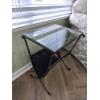 Image 3 : PICKUP IN NORTHFIELD - 2nd Of 2 Glass Top Metal Magazine Rack 24" Tall - 16" x 18" - Includes Plants