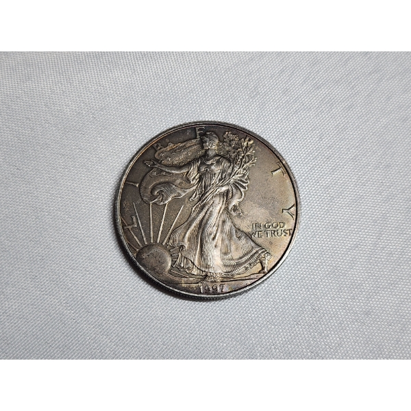 1997 $1 American Silver Eagle 1 oz Fine Silver 