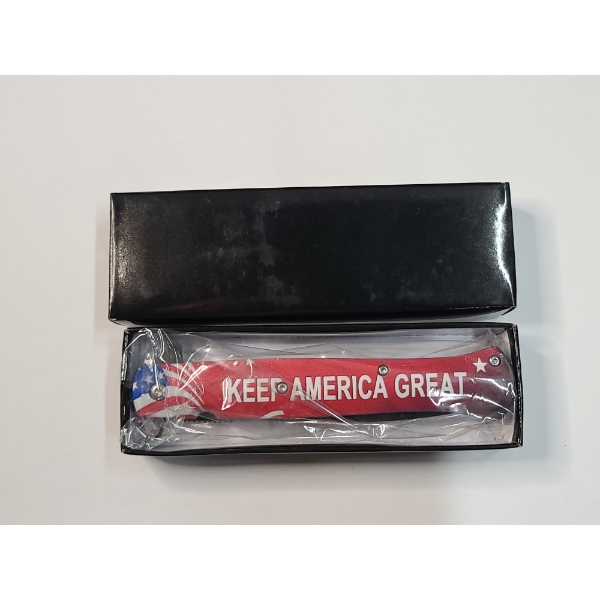 Brand New "Keep America Great" Spring Assisted Knife With 440 Stainless Steel 4" Blade 