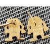 Image 4 : 14K Gold Looney Tunes Trademarked Tasmanian Devil Earrings Weighing 0.8 Grams - Bent Posts