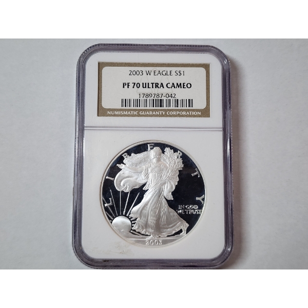 2003-W American Silver Eagle - 1 oz .999 Fine Silver - NGC PF 70 ULTRA CAMEO