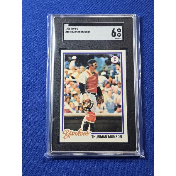 1978 Topps #60 Thurman Munson NY Yankees Baseball Card Graded by SGC EX/NM