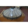 Image 4 : Pair  Of Matching Vintage Stined Glass Leaded Shades With Filigree Lower Rim 16" Diameter  Good Cond