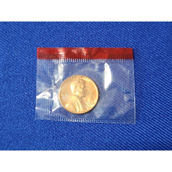 1968-D Lincoln Cent - MINT ERROR - "In God We Trust" Touching Rim  
