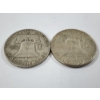 Image 3 : Two 90% Silver United States Franklin Half Dollars ~ 1957-D & 1960-D ~ $1.00 Face Value