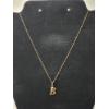 Image 1 : 10K Yellow Gold 19in Necklace with "B" Pendant TW: 1.2g
