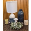 Image 1 : Lamp 21", 3 Vases (Largest 13"), Candle Holder with Greenery