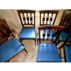 Image 2 : Vintage Blue Chairs - Set of 6 - 1 With Arms