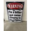 Image 1 : Gun Owner 12" X 18" Metal Sign - New In Package