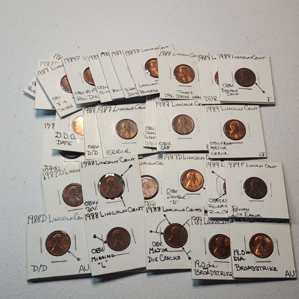 Lot of 32 Assorted 1980's Lincoln Cents - Face Value: $0.32