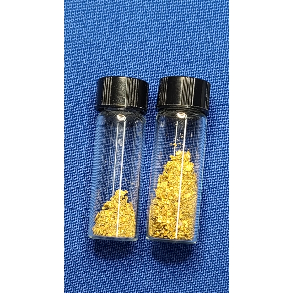 (2) Small Vials Of Gold Flakes