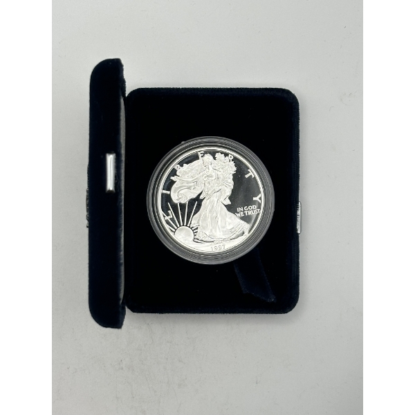 1997 Proof American Silver Eagle with U.S. Mint Box & COA