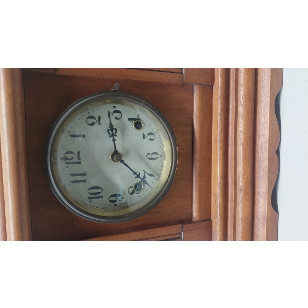 13.5 Inch Tall x 11.5 inch Mantle Clock For Project Restoration  As Is See Pics