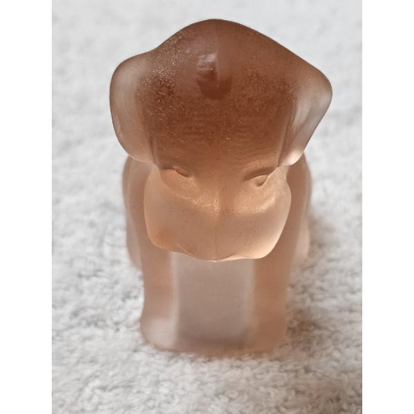 Vintage Uranium Degenhart Art Glass Figurine - Frosted Pink