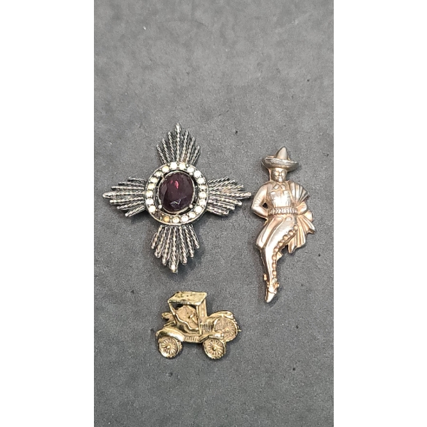 (3) Vintage Brooch Pins