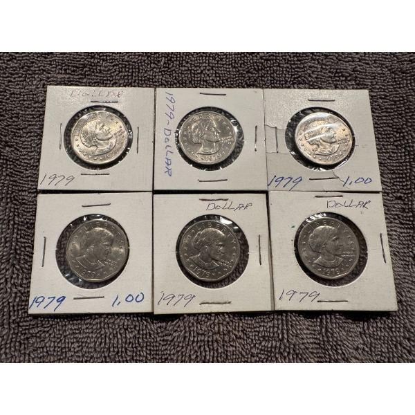 6 - Susan B. Anthony United States One Dollar Coins - Harder To Find