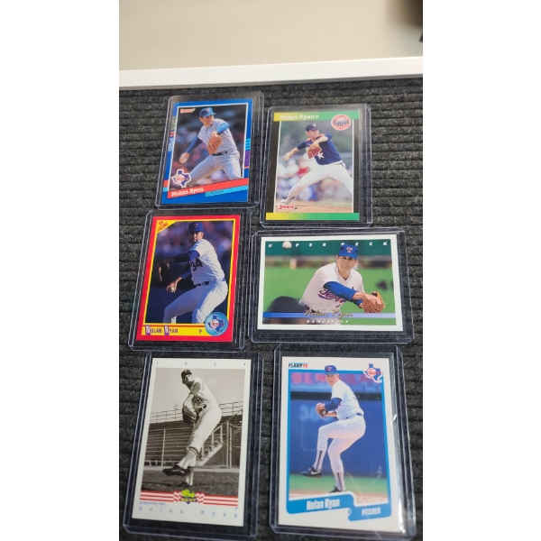 (6) Assorted Year/Card Type Nolan Ryan Astros, Rangers & Suns Baseball Cards