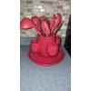 Image 1 : Louisville Home Pickup - COMPLETE SET KITCHEN UTENSILS - RUBBERIZED PIECES WITH PORCELAIN STAND