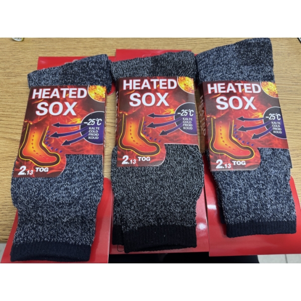 3 Pairs Of Men's Size 10-13 Thermal Heated Sox Socks - Brand New In The Package